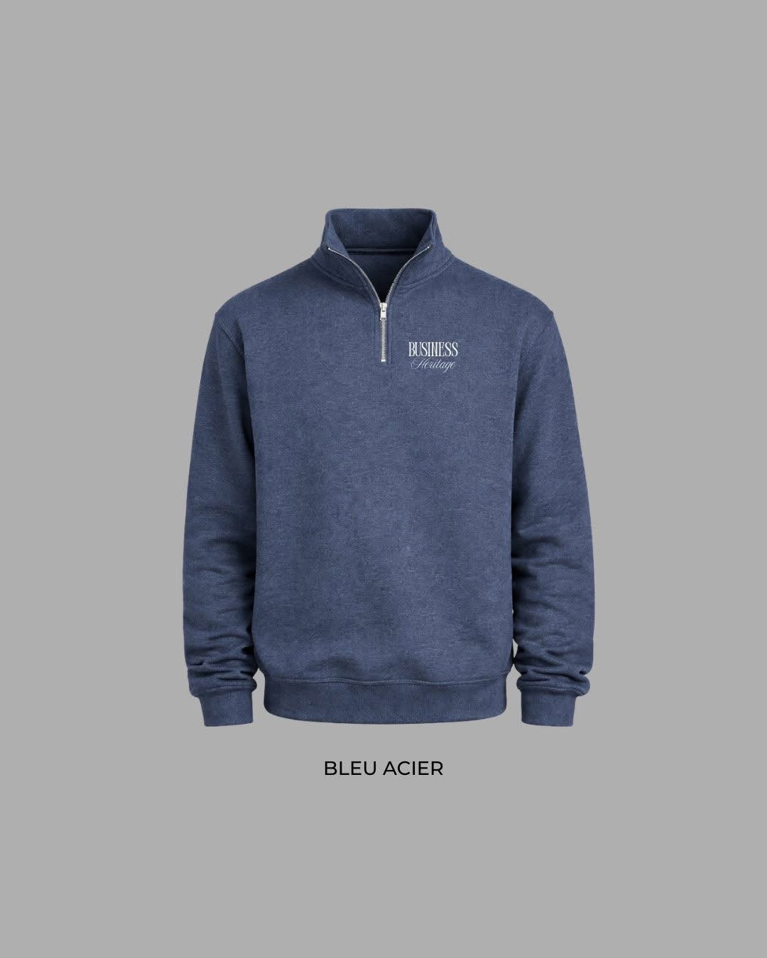 Quarter-Zip Bleu Acier